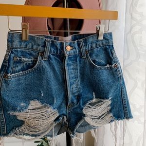 REVICE DENIM Distressed Jean shorts